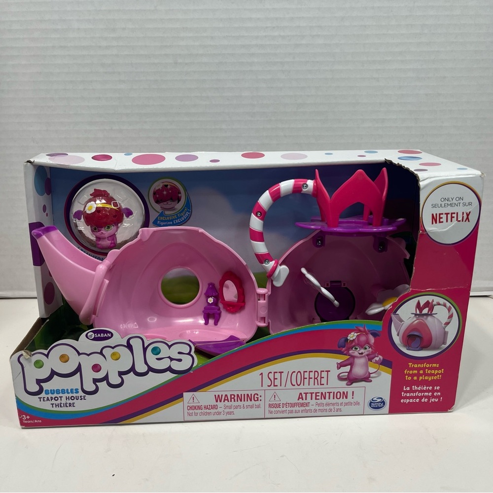 POPPLES bubbles teapot house playset NWT toy